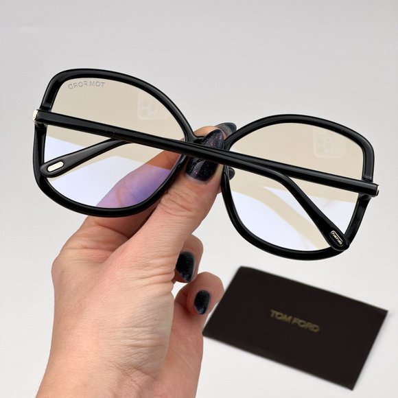 Tom Ford FT5845-B 001 BRAND NEW Eyeglasses Black Blue Block Butterfly Women - Picture 3 of 10